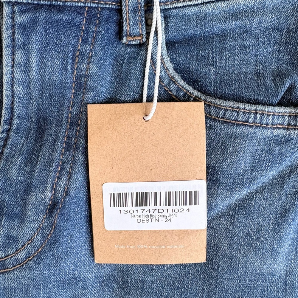 New!! Reformation Harper High Rise Classic Blue Skinny Jeans in Destin - Picture 8 of 8